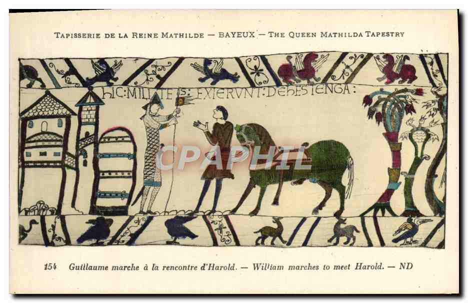 Tapisserie de la Reine Mathilde — Bayeux — The Queen Mathilda Tapestry — scène 154 : Guillaume marche à la rencontre d'Harold