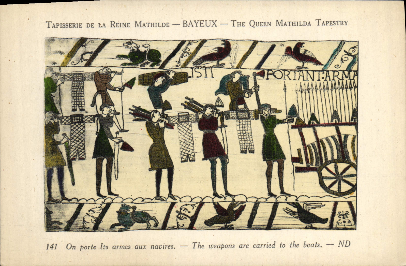 Tapisserie de la Reine Mathilde — Bayeux — The Queen Mathilda Tapestry — scène 141 : On porte les armes aux navires