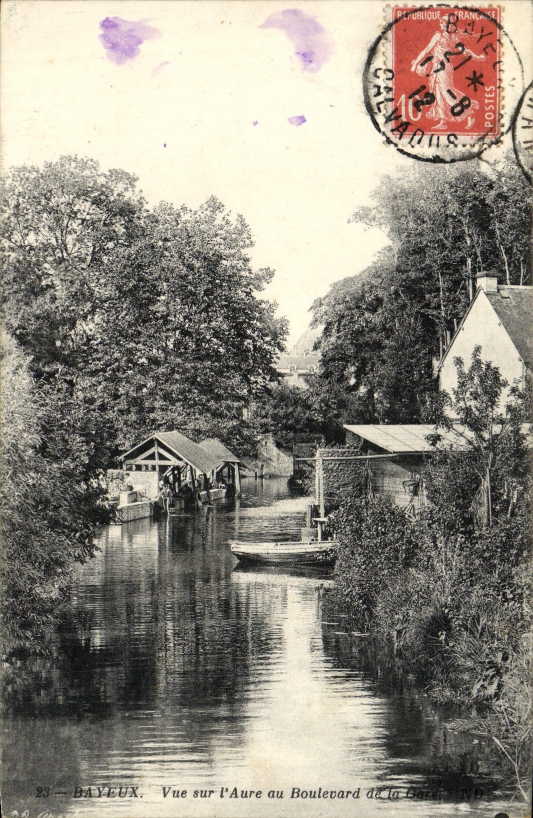 Bayeux — Vue sur l'Aure au Boulevard de la Gare — Éditeur non identifié, n° 23