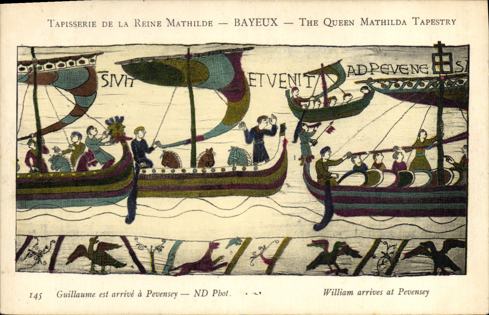 Tapisserie de la Reine Mathilde — Bayeux — The Queen Mathilda Tapestry — scène de William arrivant à Pevensey