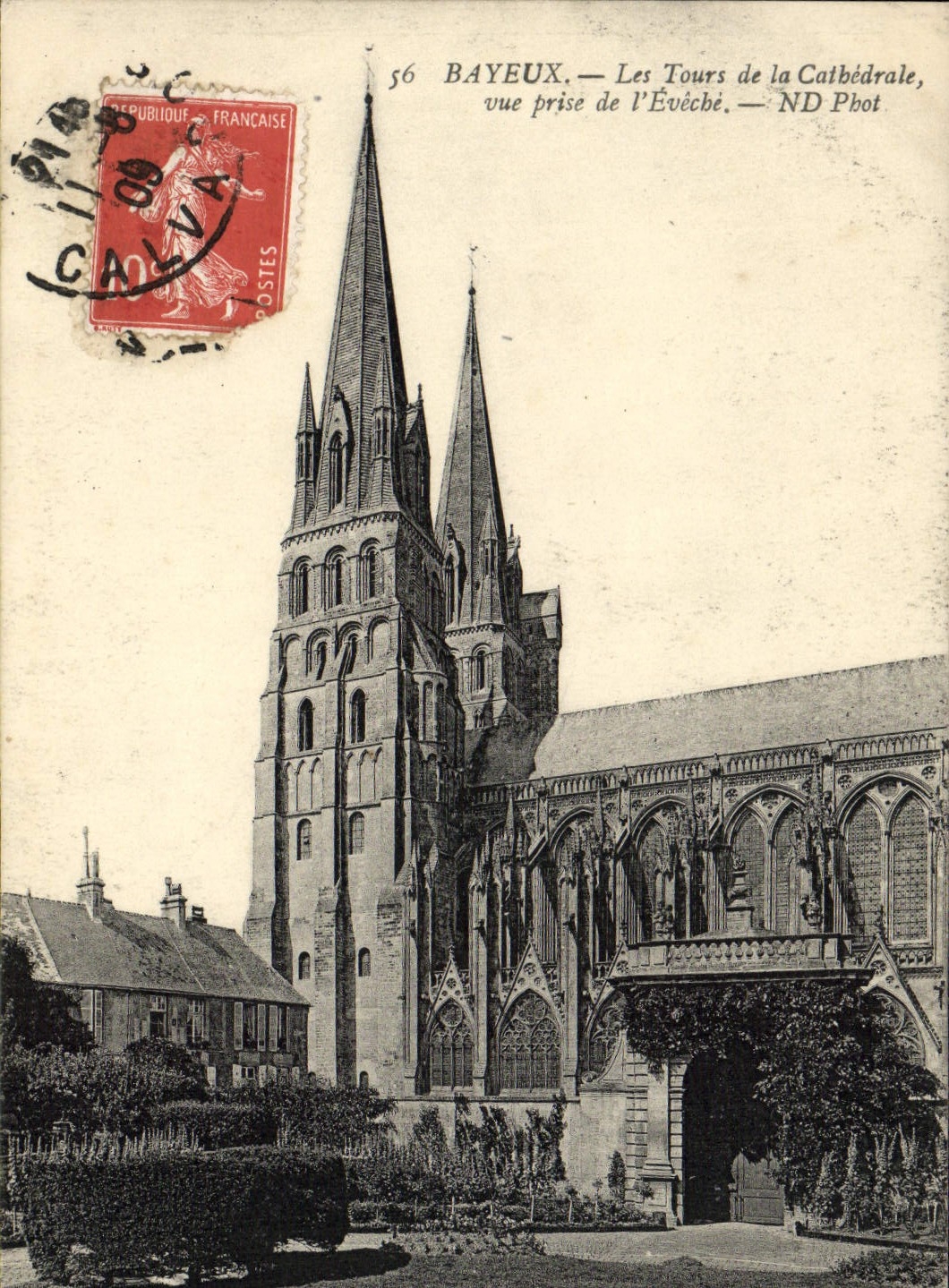 Bayeux — Les Tours de la Cathédrale, vue prise de l'Évêché — ND Pbot