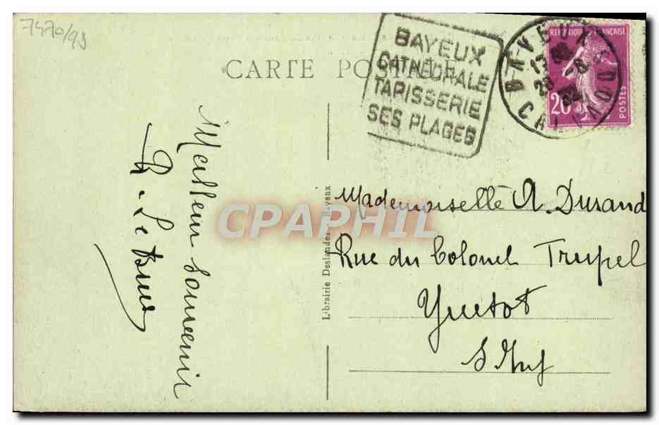 Bayeux - La Cathédrale vue du Pont des Trois-Lanterne - Gail, R.D. — Verso