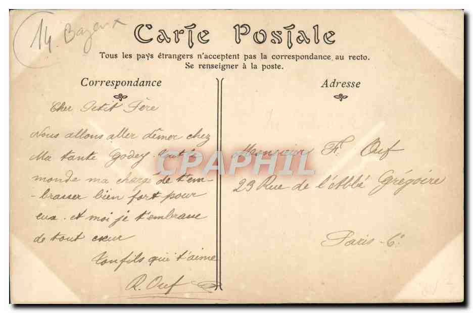 CPA Bayeux Maison dite du Gouverneur — Verso