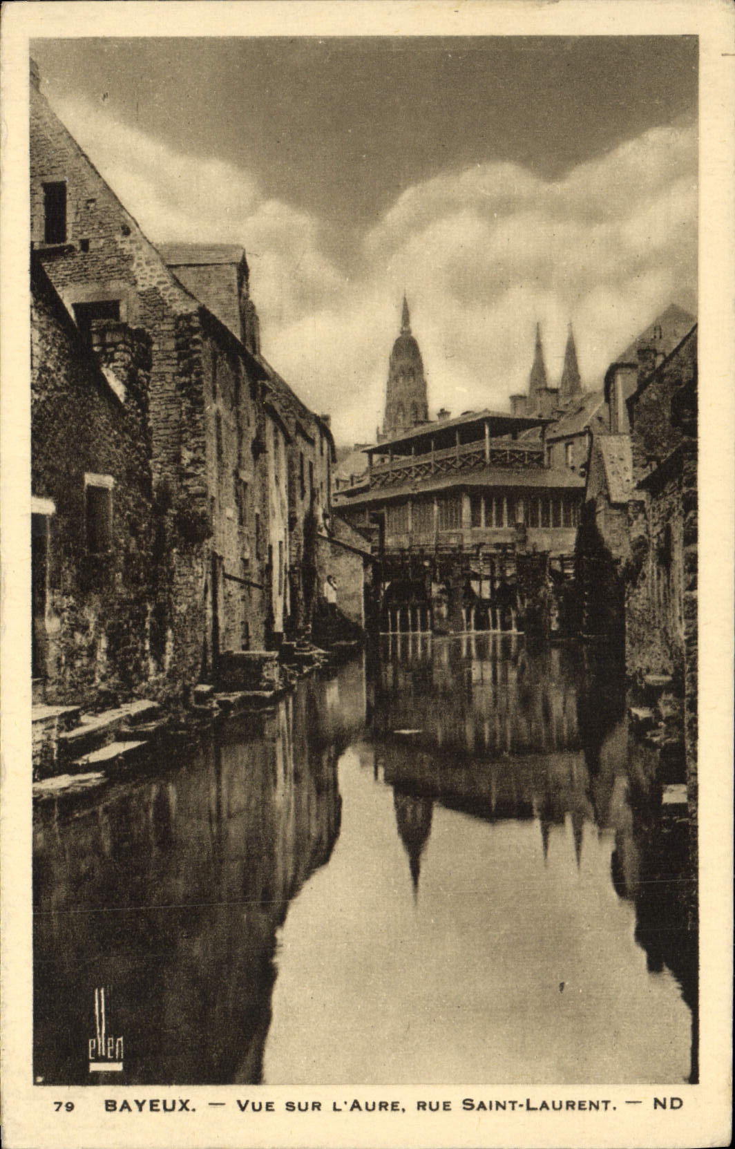 Bayeux — Vue sur l'Aure, rue Saint-Laurent — ND