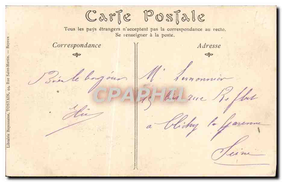 Bayeux — Maison du XVᵉ siècle, Rue Franche — ND Phot — Rückseite