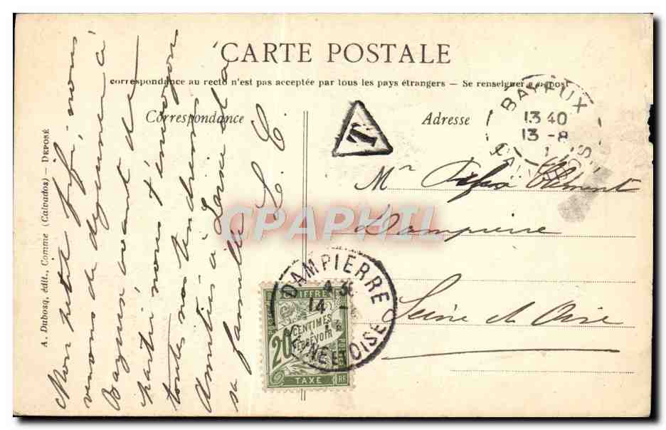 CPA Bayeux Maison de bois du 14eme Rue des Cuisiniers — Rückseite