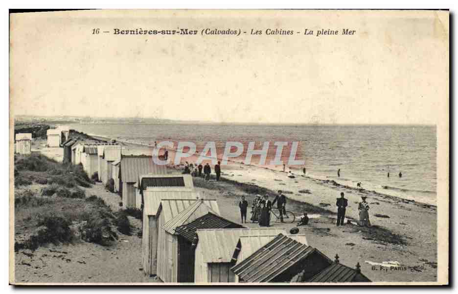 Bernières-sur-Mer (Calvados) — Les Cabines — La pleine Mer — G. F. PARIS