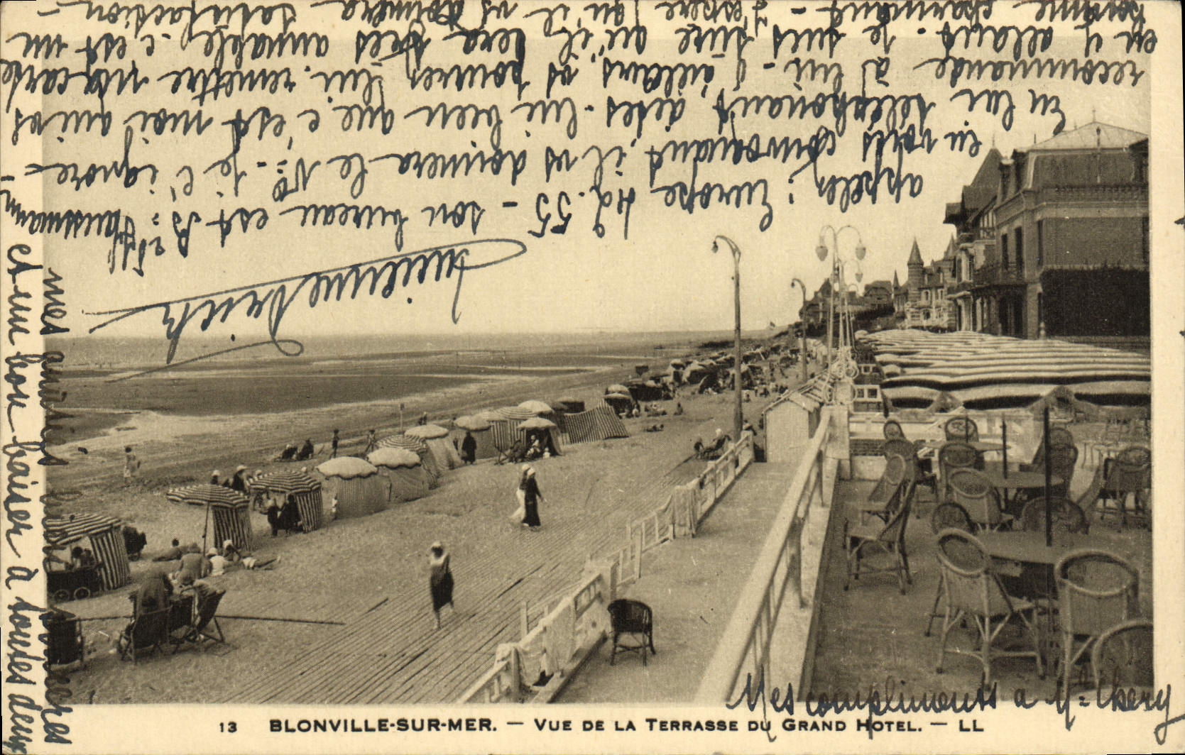 Blonville-sur-Mer — Vue de la terrasse du Grand Hotel — LL n°13