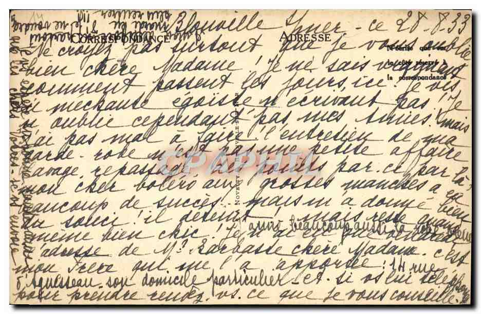 Blonville-sur-Mer — Vue de la terrasse du Grand Hotel — LL n°13 — Verso
