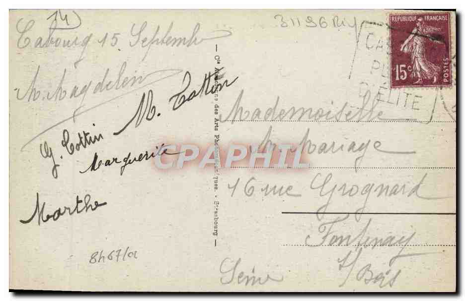Cabourg - Das Casino und das Grand Hotel — Unbekannter Verlag, Nr. 21 — Rückseite