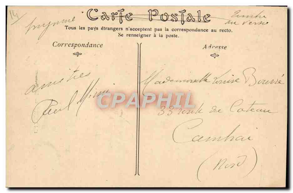 CPA Cabourg La Promenade de la Mer — Rückseite