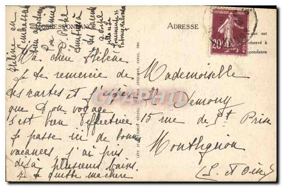 CPA Cabourg Le Grand hotel et les Jardins — Rückseite