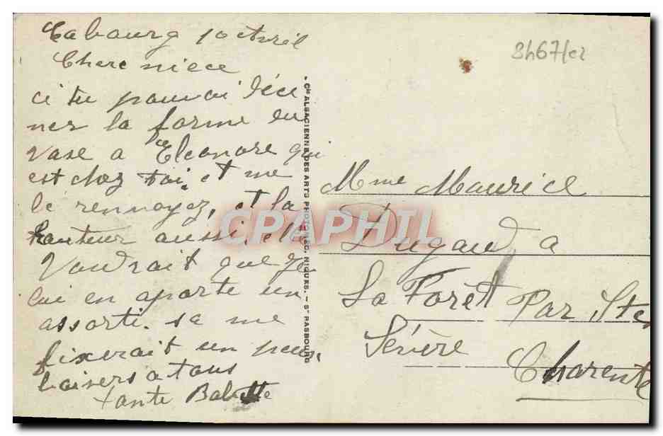 Cabourg - Le Monument aux Morts — éditeur : C. Alsacien des Arts Plastiques, n° 35 — Rückseite