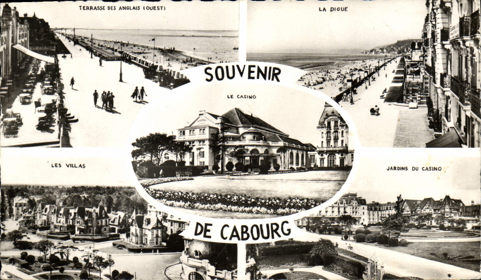 Cabourg — Terrasse des Anglais, La Digue, Le Casino, Les Villas, Jardins du Casino — Souvenir - Anverso