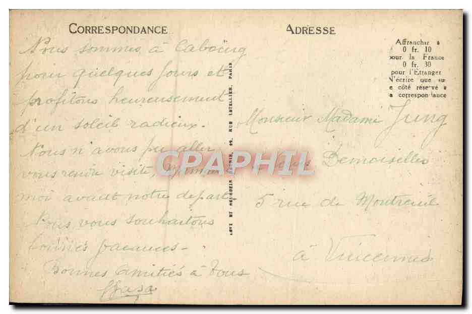 CPA Cabourg La Terrasse — Rückseite