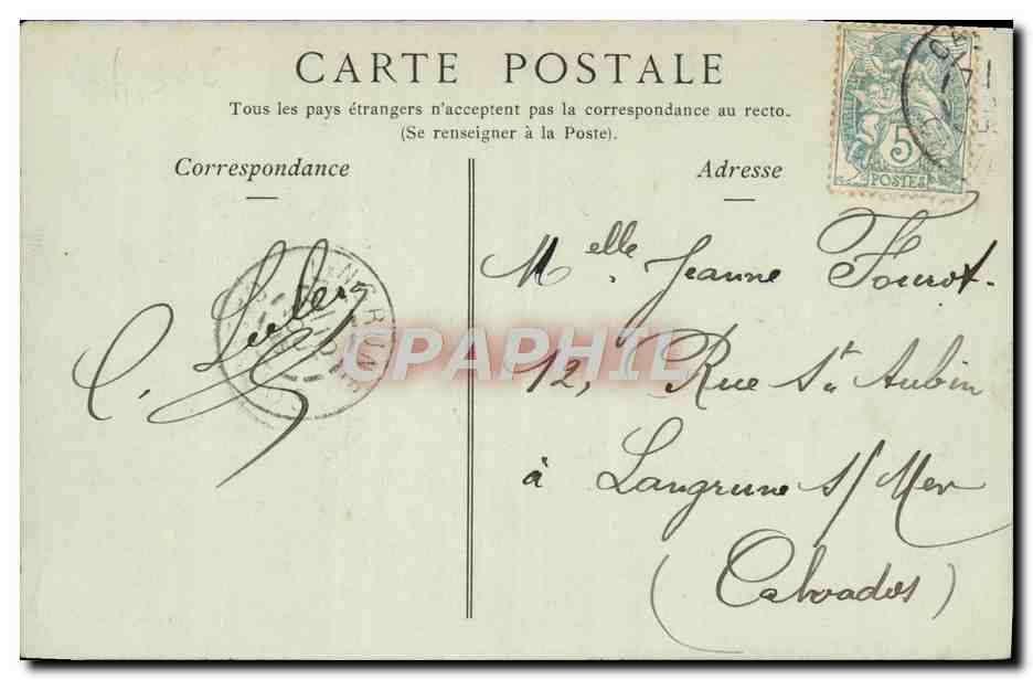 CPA Cabourg La Plage le Grand Hotel  — Verso