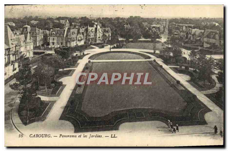 CPA Cabourg Panorama et les Jardins 