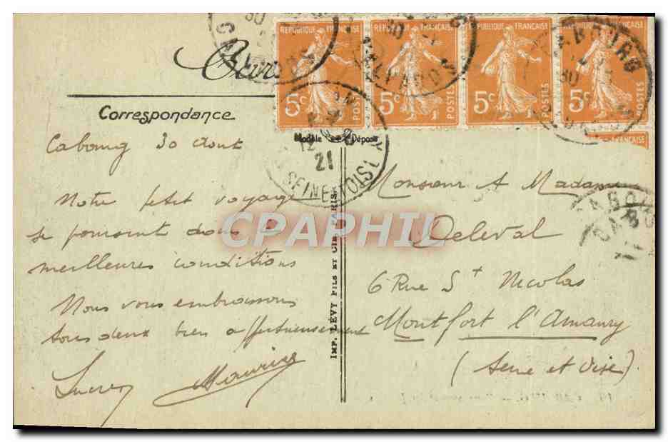 CPA Cabourg Panorama et les Jardins  — Verso
