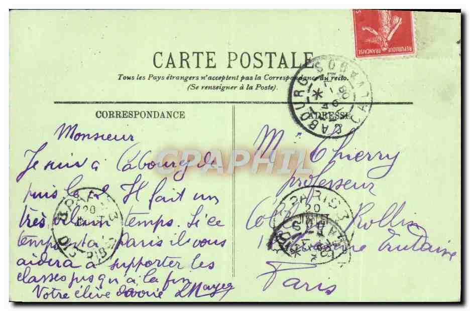 Cabourg — La Plage — Vue vers le Grand Hôtel — LL. — n°49 — Rückseite
