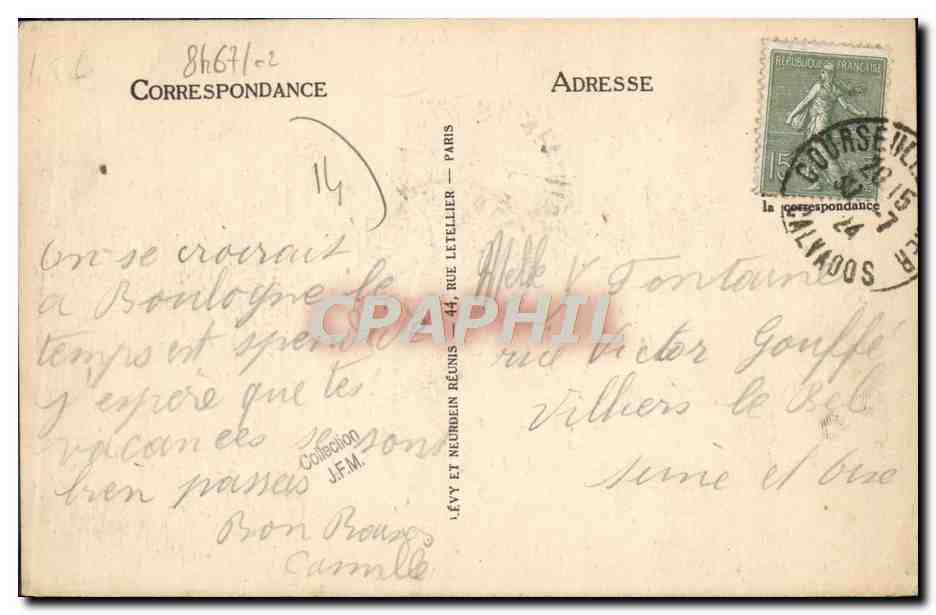 CPA Courseulles sur Mer Les deux Jetees Peche Pecheurs — Verso