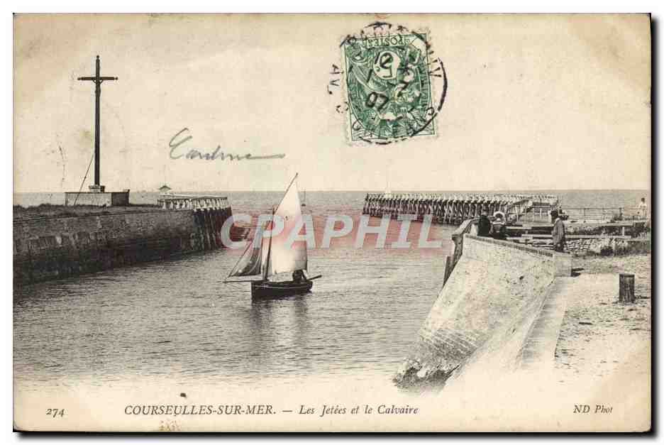 COURSEULLES-SUR-MER — The Piers and the Calvary — ND Phot, No. 274