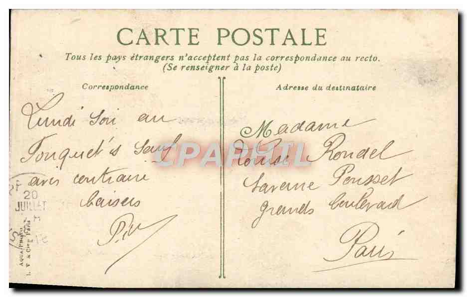 CPA Courseulles Le bassin a flot Bateaux  — Verso