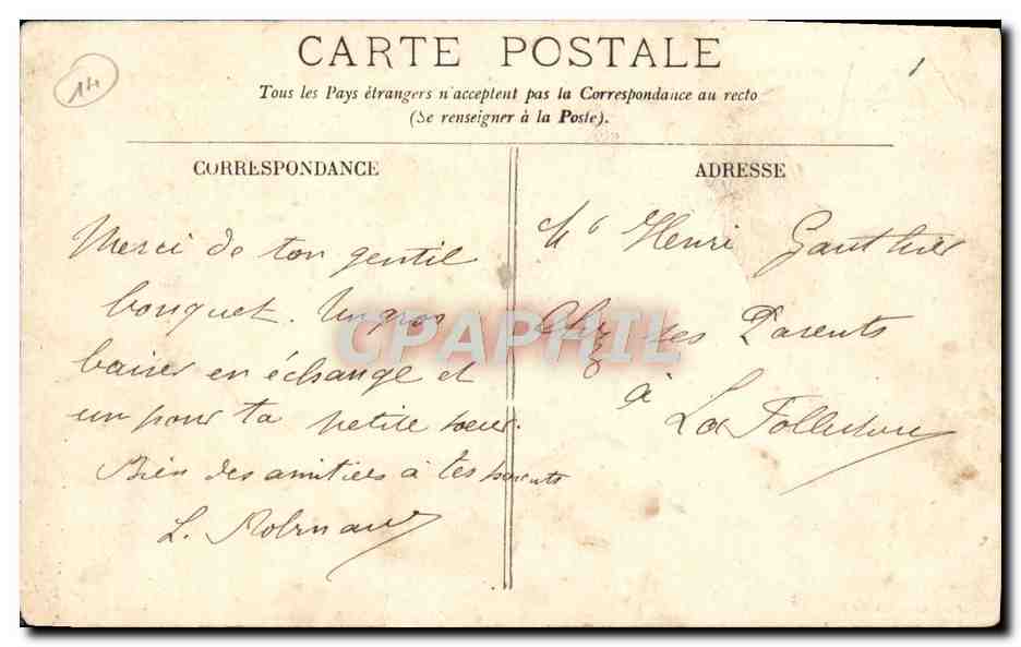 CPA Environs de Crocy Le Chateau de Blocqueville — Rückseite