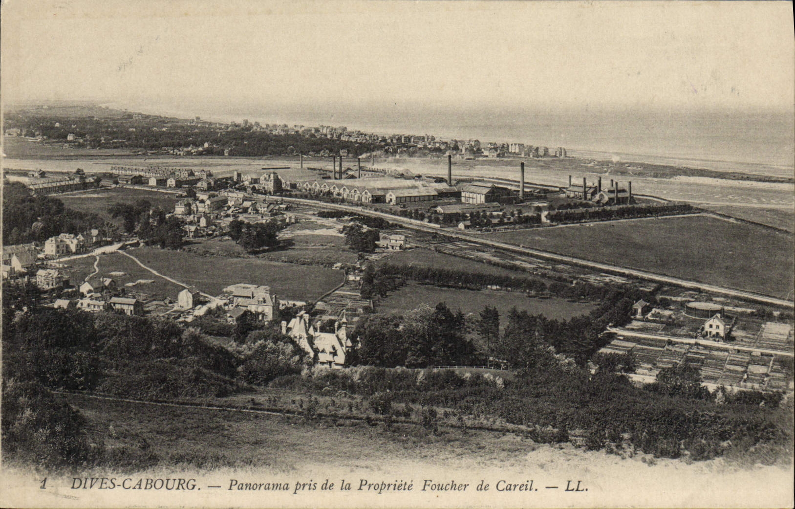 Dives-Cabourg — Panorama pris de la Propriété Foucher de Careil — LL.