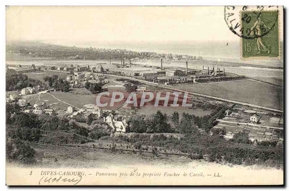 CPA Dives Cabourg Panorama pris de la Propriete Foucher de Careil 