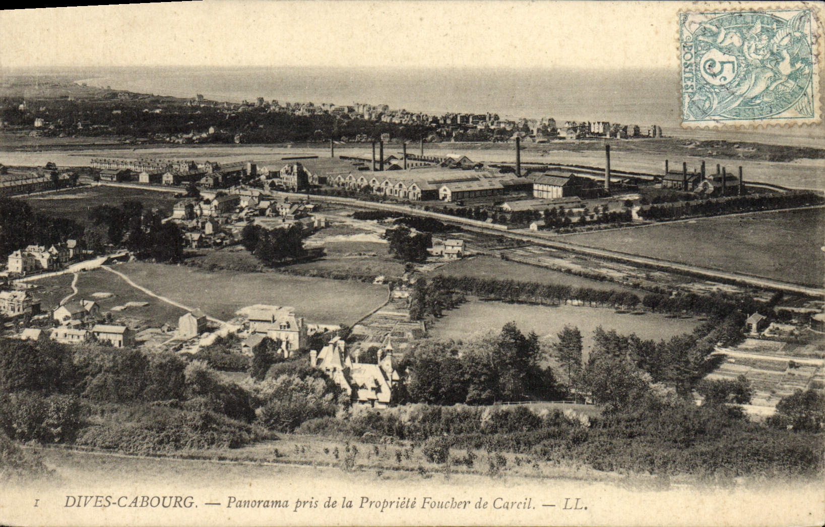 Dives-Cabourg — Panorama pris de la Propriété Foucher de Carcil — LL.