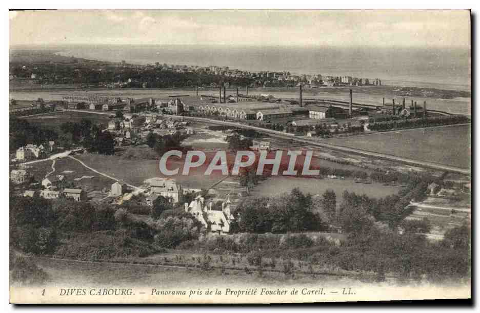 CPA Dives Cabourg Panorama pris de la propriete Foucher de Careil