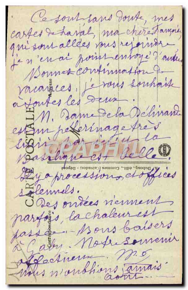 Basilique de N.-D. de La Délivrande - Le Chocur — AFD 569 - 16 — Verso