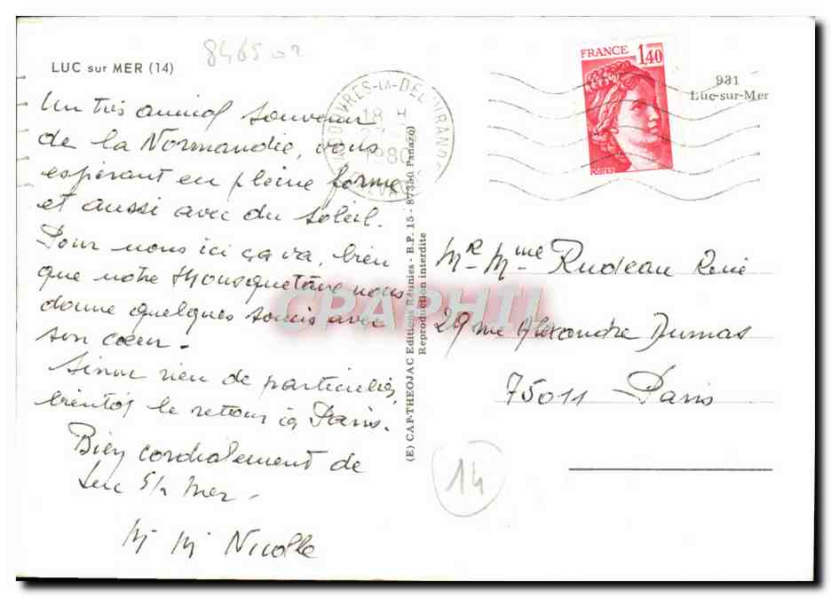 CPM Luc sur Mer Golf Baleine  — Verso