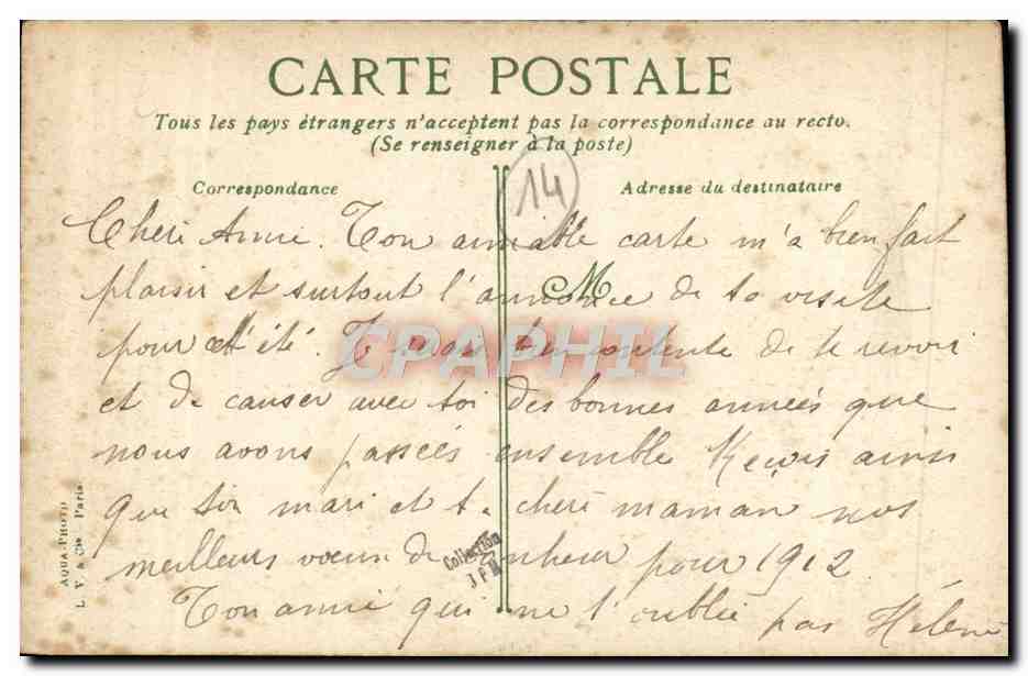 Luc-sur-Mer — La Digue — éditeur L.V. & Cie, Paris, n° 1552 — Verso