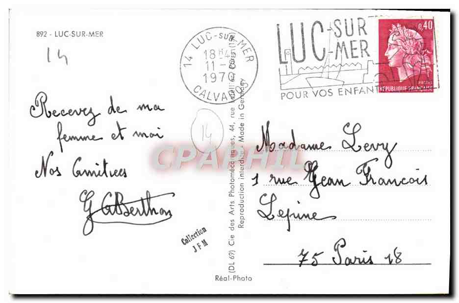 CPM Luc suc mer — Verso