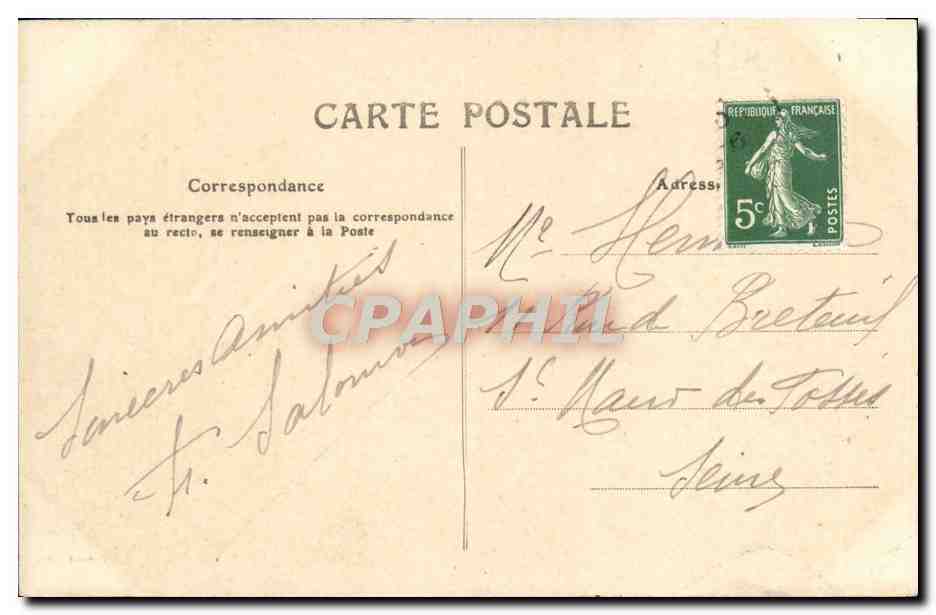 CPA Isigny Sur Mer le port a maree basse — Verso