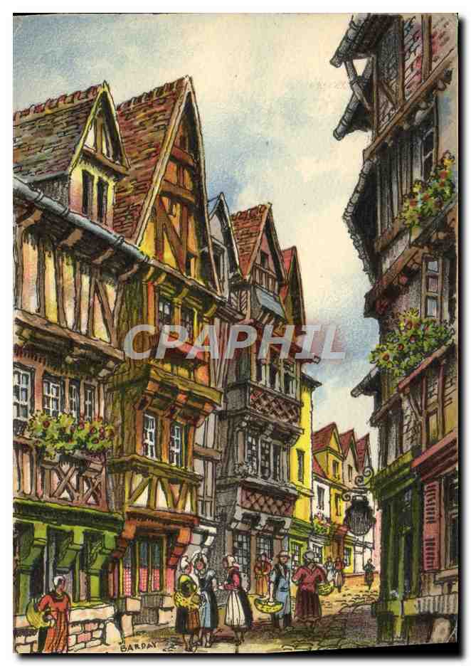 Lisieux — Vieilles Maisons de la Rue aux Fèvres — éditeur Bernard, n° de série non visible