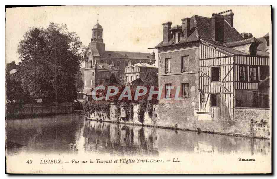 CPA Lisieux Vue Sur La Touques et l'eglise Saint Desire