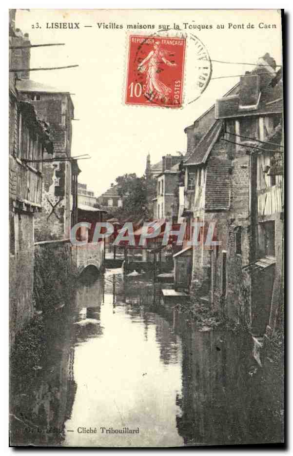 CPA Lisieux Vieilles maisons sur la touques au port de caen