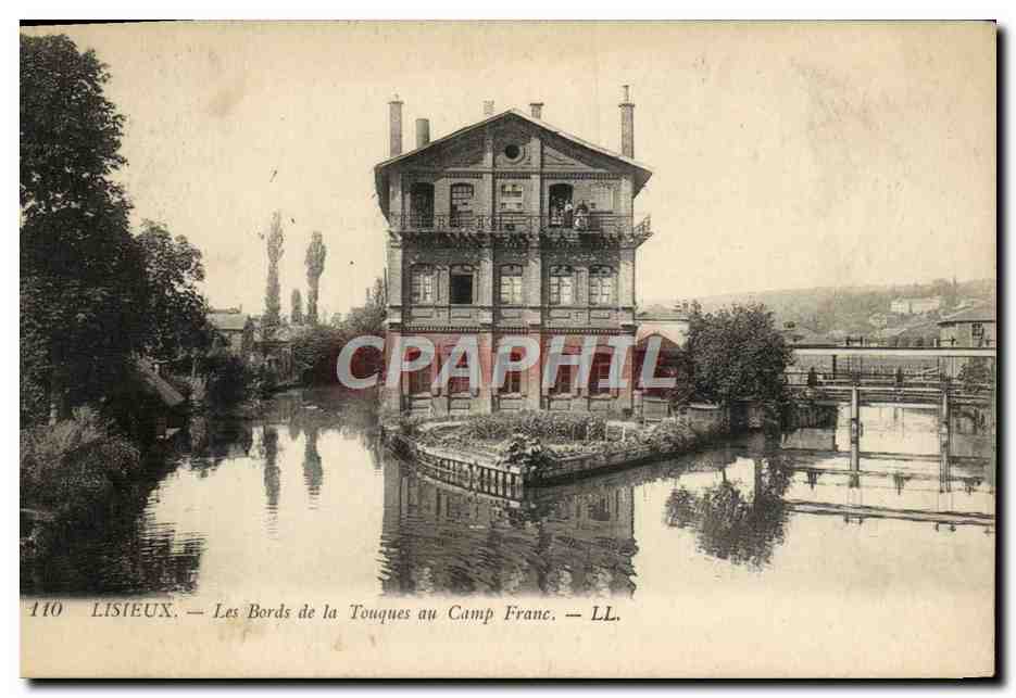 CPA Lisieux Les bords de la touques au camp Franc