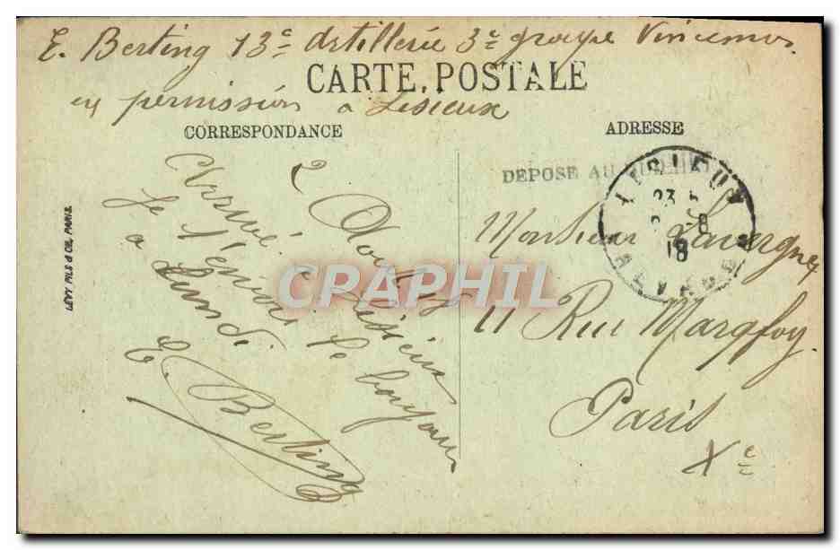 CPA Lisieux Les bords de la touques au camp Franc — Rückseite
