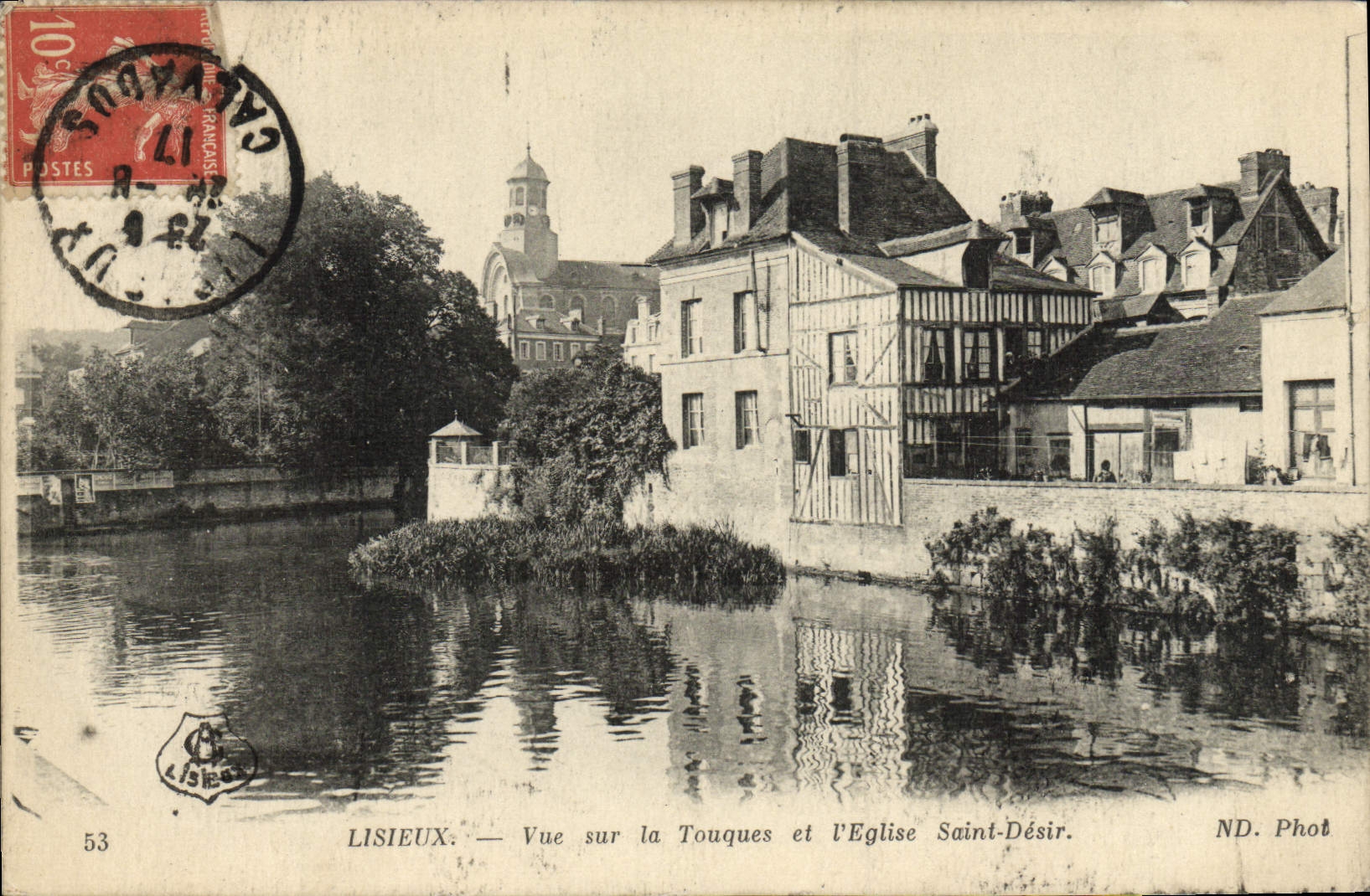 Lisieux — Vue sur la Touques et l'Église Saint-Désir — ND. Phot
