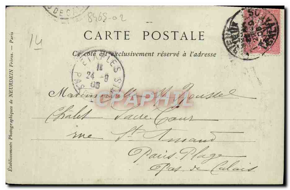 Lisieux — Vieilles Maisons de la Grande-Rue — Librairie-Papeterie Albert GRENETE, 40, Rue Pont-Mortain — Achterkant