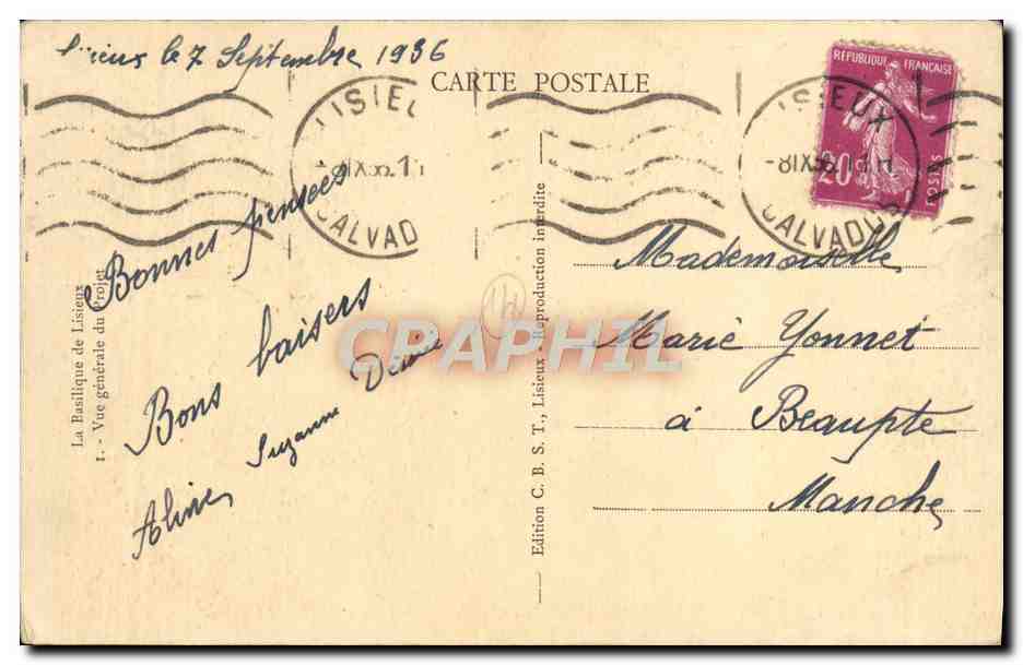 CPA La Basilique de Lisieux vue generale du projet — Verso