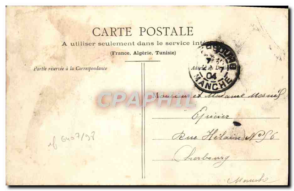 Lisieux - Caserne Delaunay — vue de l'édifice avec inscription manuscrite — éditeur non visible — Rückseite