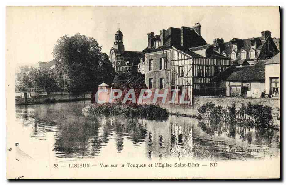 Lisieux — Vue sur la Touques et l'Église Saint-Désir — ND