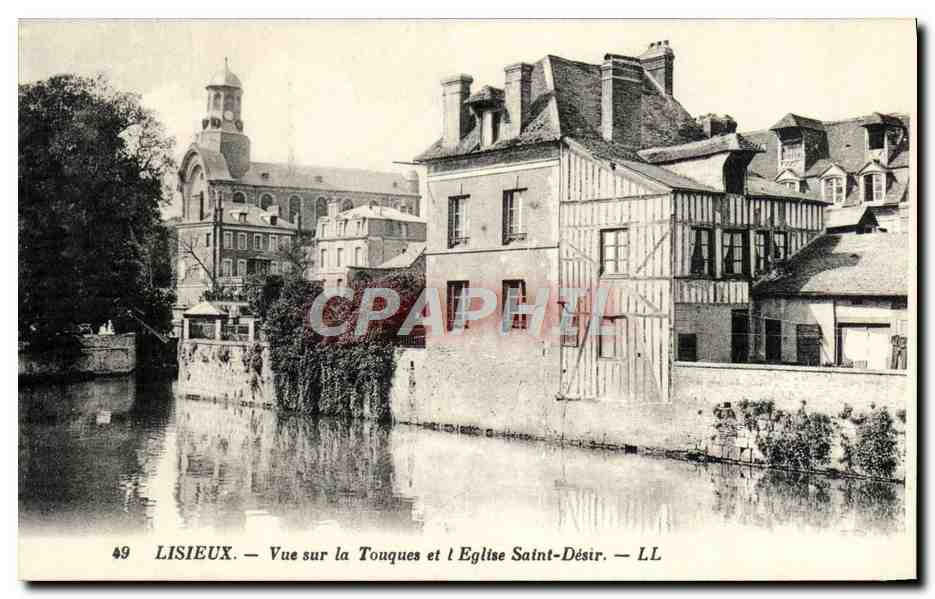 Lisieux — Vue sur la Touques et l'Église Saint-Désir — LL