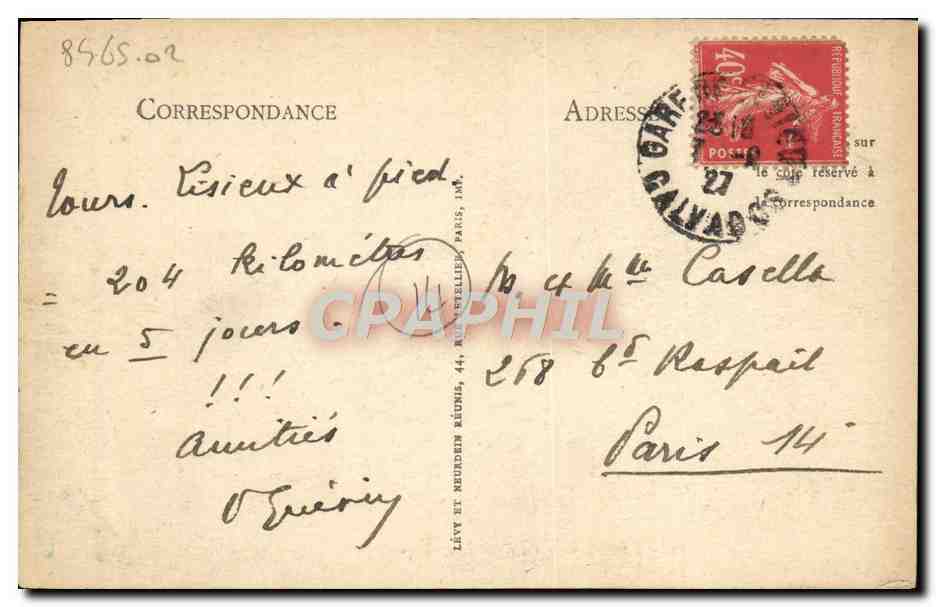 CPA Lisieux La cathedrale et la place thiers — Verso
