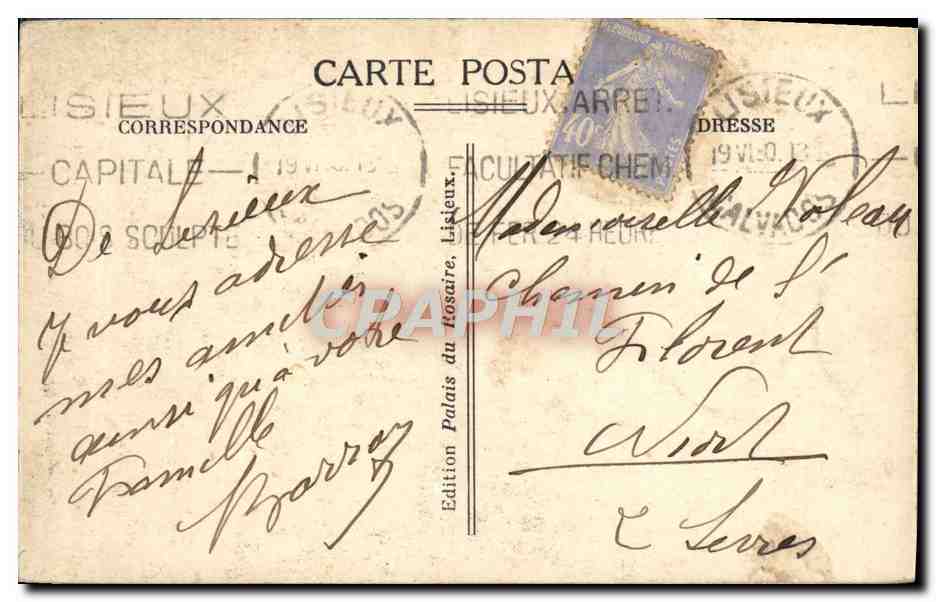 Lisieux — Procession Rue de Livarot — Édition du Rosaire — Achterkant