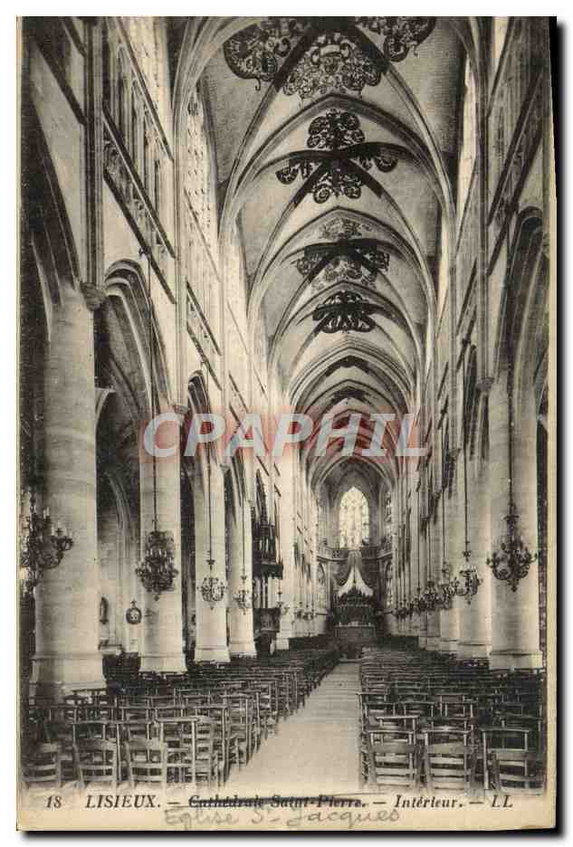CPA Lisieux Interieur Cathedrale Saint Pierre 